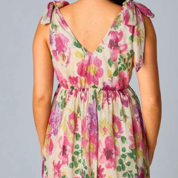 MELANIE TIE-SHOULDER MINI DRESS - RASPBERRY ROSE - Picture 3 of 3